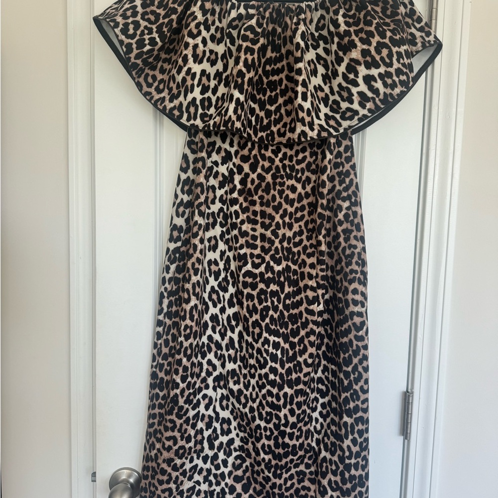 Leopard Print Off-Shoulder Dress